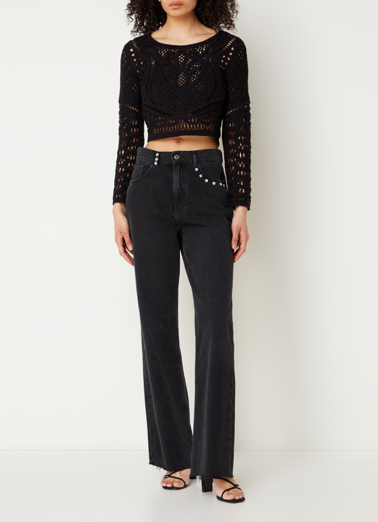 crop top en grosse maille Marc de ba&sh avec broderie