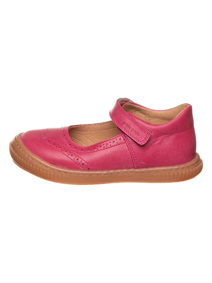 POM POM Leder-Ballerinas in Pink günstig kaufen