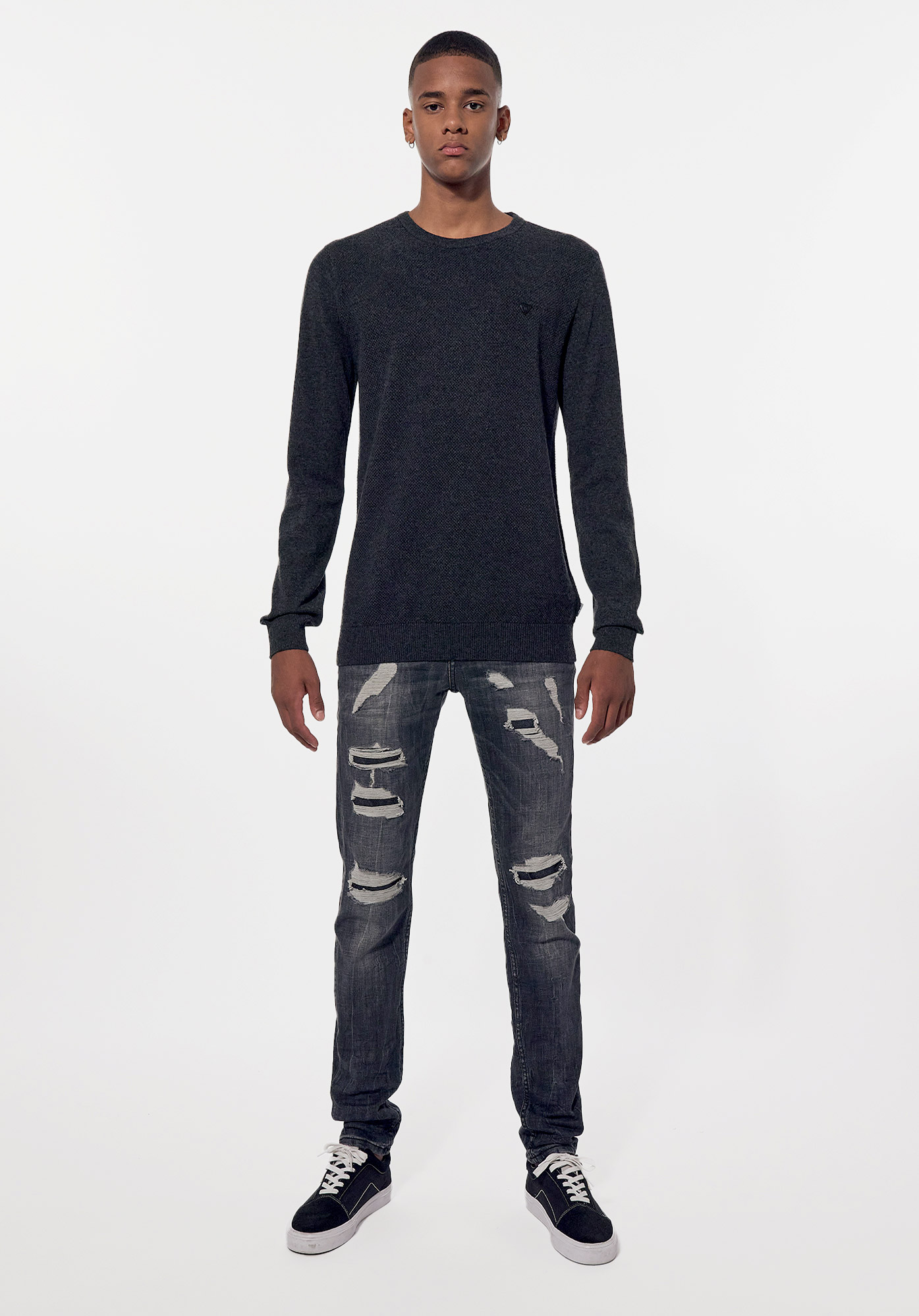 ARYM   Pull gris régular Homme