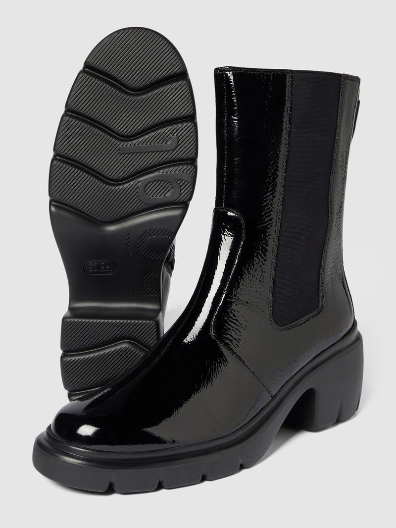 Boots aus Leder in schwarz