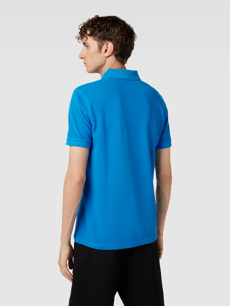 Poloshirt mit Label-Print Modell 'PRIME' in hellblau