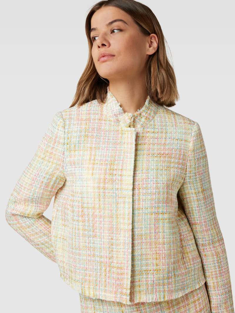 Blazer in Bouclé-Optik in hellgelb