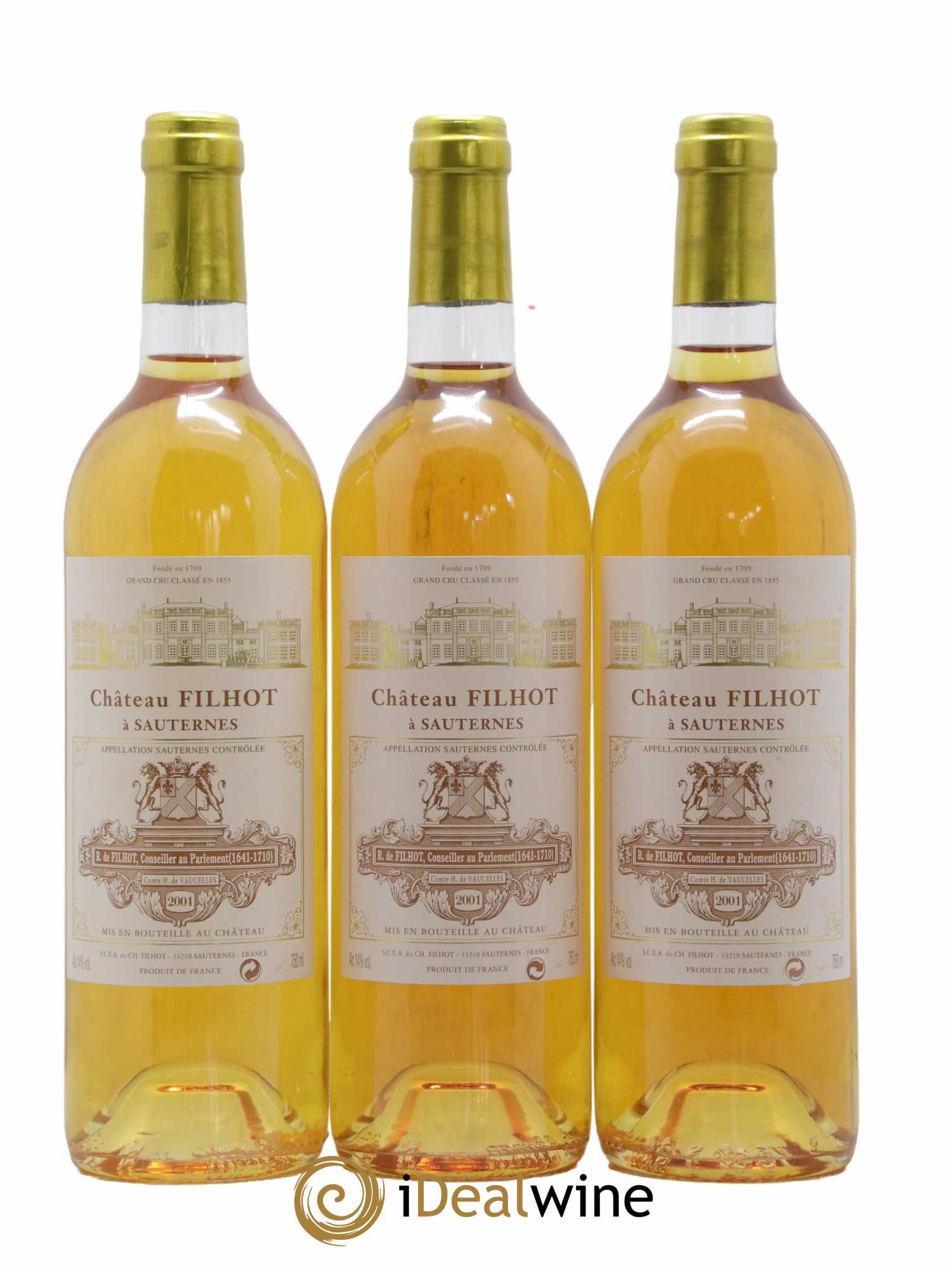 Château Filhot 2ème Grand Cru Classé  2001 - Lot de 12 Bouteilles