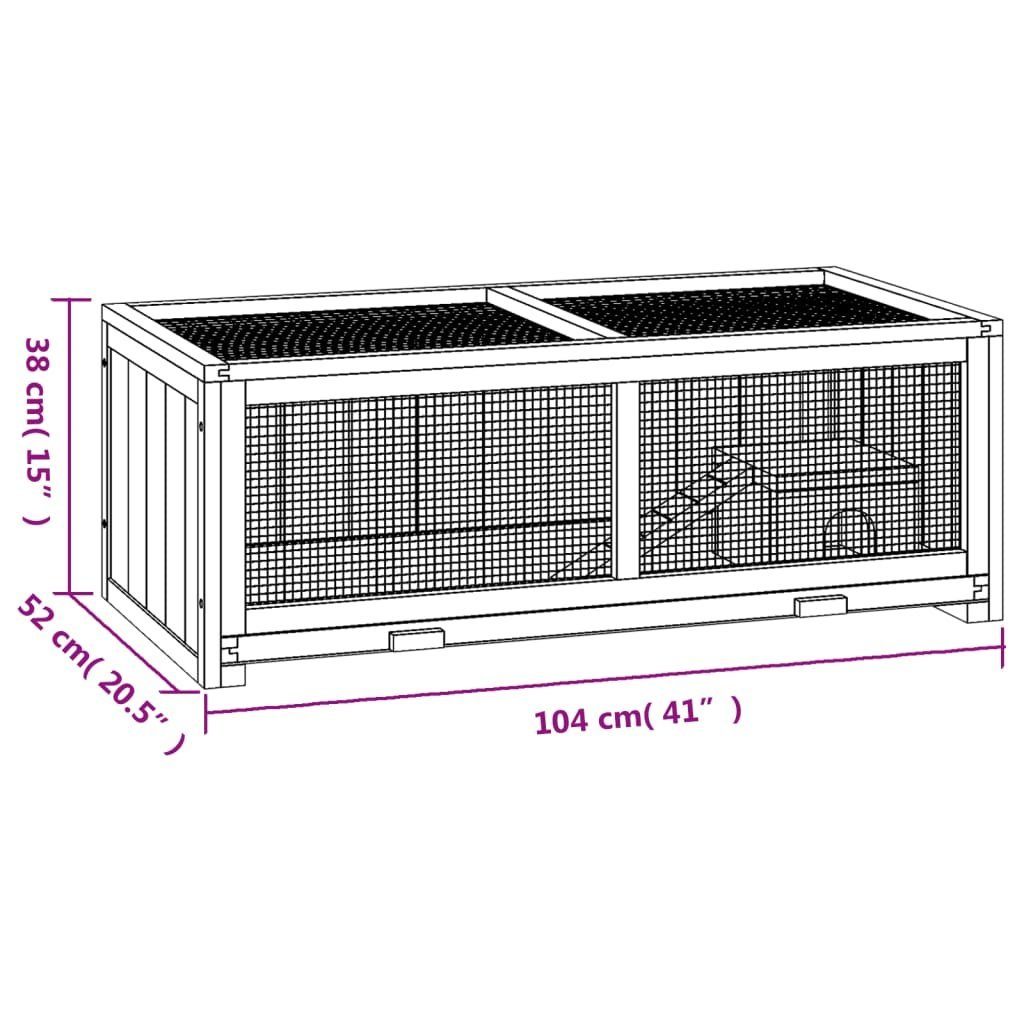 vidaXL Kleintierkäfig Hamsterkäfig 104x52x38 cm Massivholz Tanne