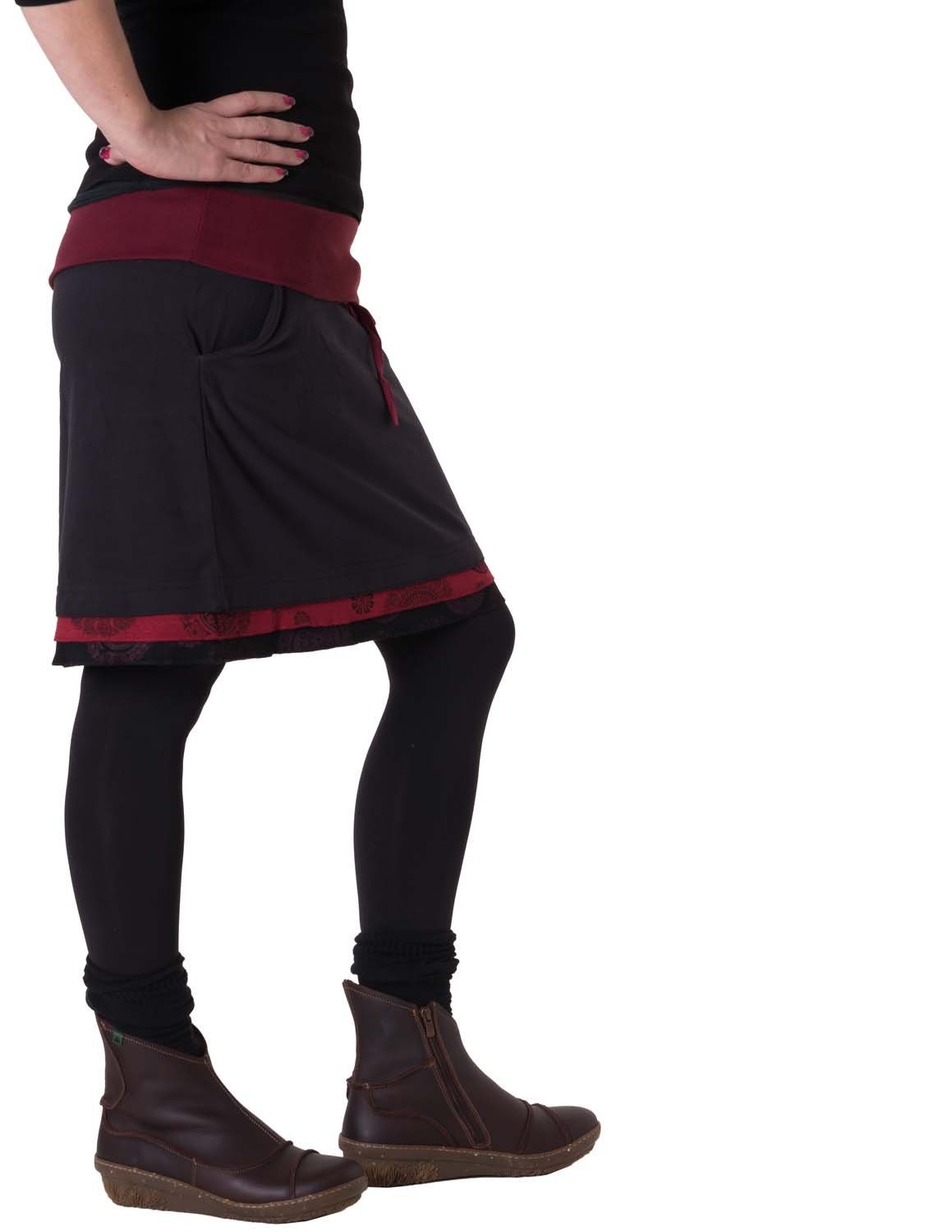 Vishes Minirock Warmer Lagenlook Fleece Rock zum Binden Cacheur, Casual, Hippie, Boho, Goa Style