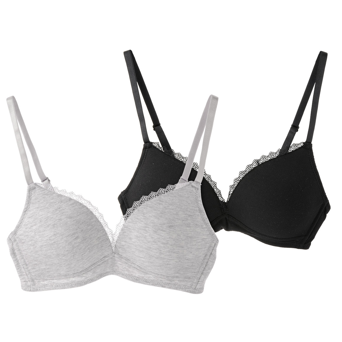 2 Damen Soft-BHs mit Spitze