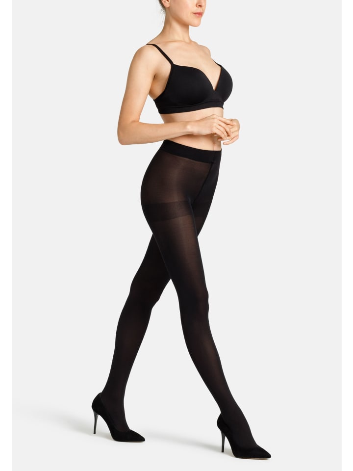 camano Strumpfhose 60 DEN Halb Blickdicht Ringelfrei Warm Premium Druckfrei Bequem Kombinierbar Verstärkter Fuss 2er Pack fine 3D premium, fine everyday 60 Denier in Schwarz günstig kaufen