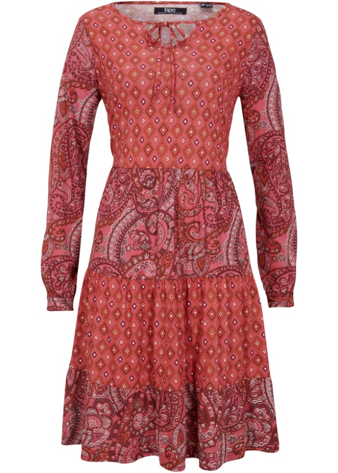 Kurzes Jerseykleid aus Baumwoll- Viskose Mischung, A-Linie
