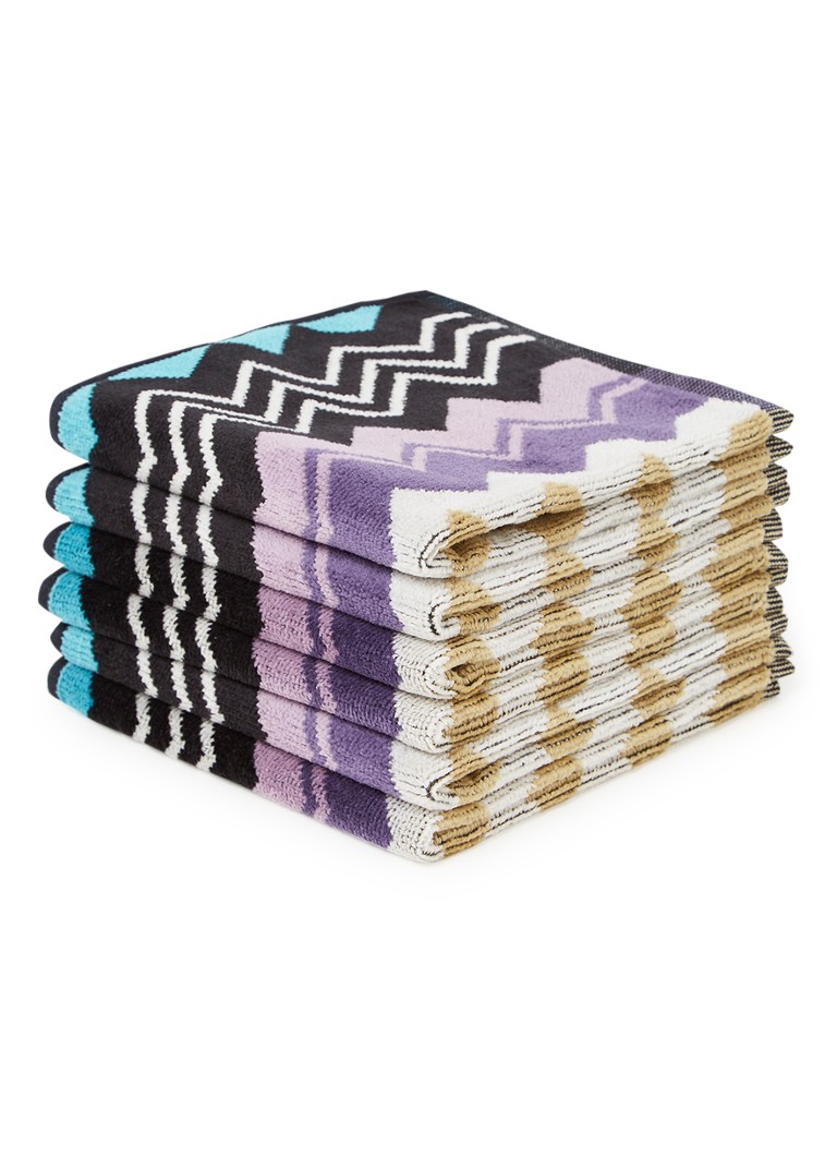 Σετ 6 πετσέτες επισκεπτών από την Missoni Giacomo - 30 x 30 εκ.