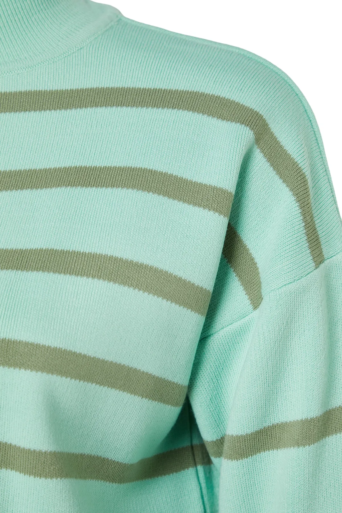 Trendyol Collection  Gestreiftes Strickoberteil- und Unterteil-Set mit grüner Hose TWOAW24AU00045