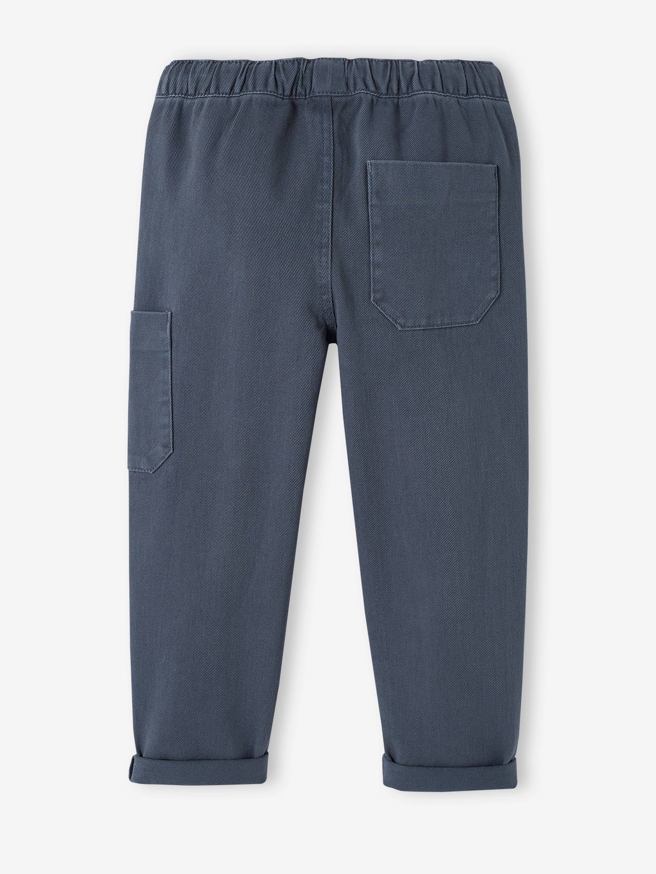 Pantalon cargo couleur garçon bleu pétrole