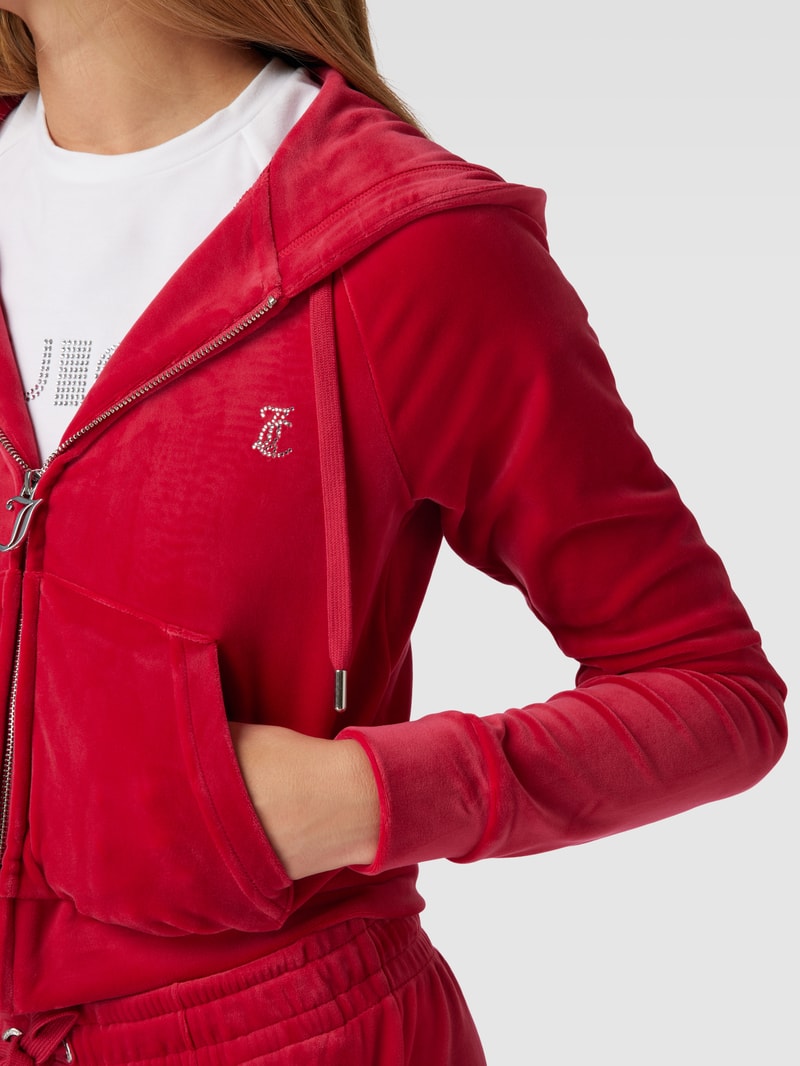 Sweatjacke mit Ziersteinbesatz Modell 'MADISON' in pink