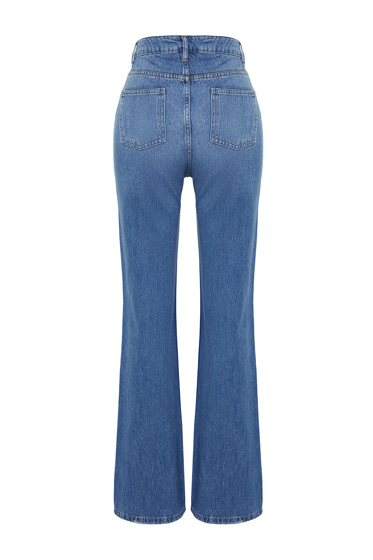Trendyol Collection  Dunkelblaue Jeans mit hoher Taille und weitem Bein TWOSS24JE00022