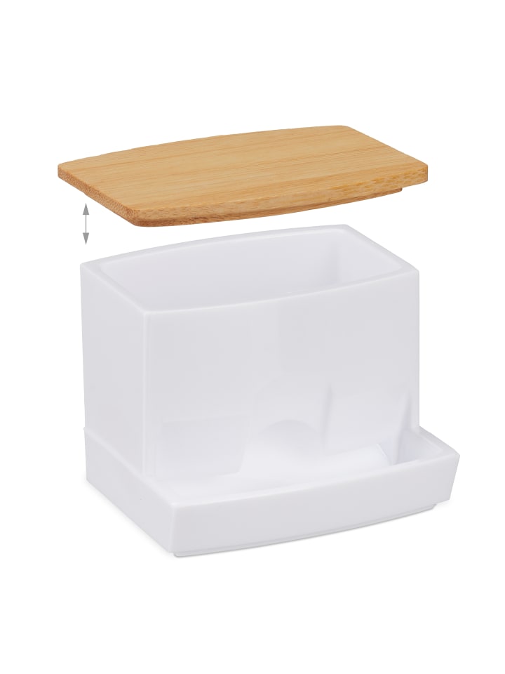 relaxdays Wattestäbchen Aufbewahrung in Weiß/ Natur günstig kaufen onesize