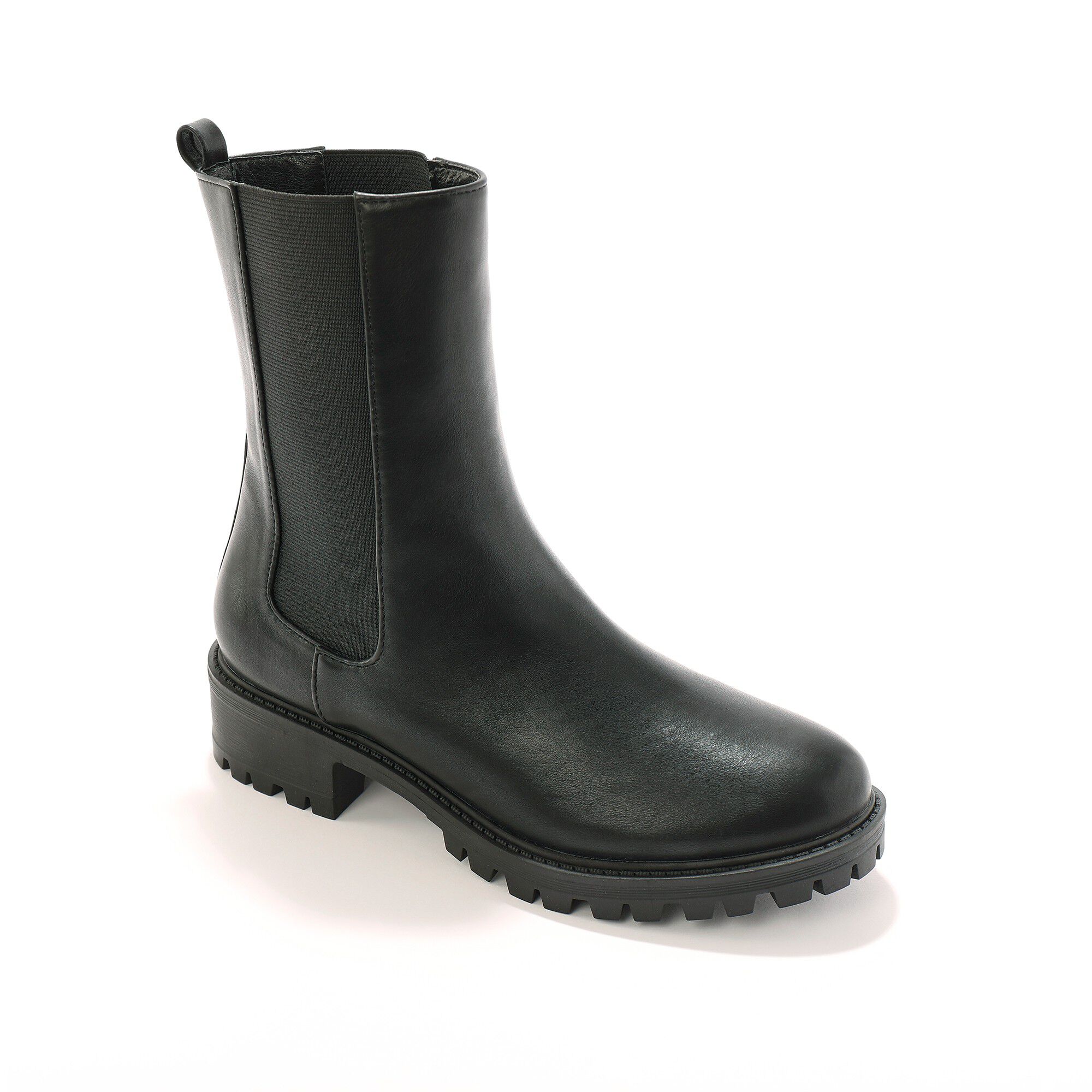Boots montantes élastiquées à large semelle crantée