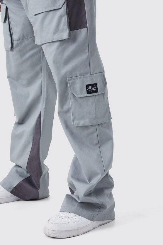 Plus Slim-Fit Colorblock Cargo-Hose