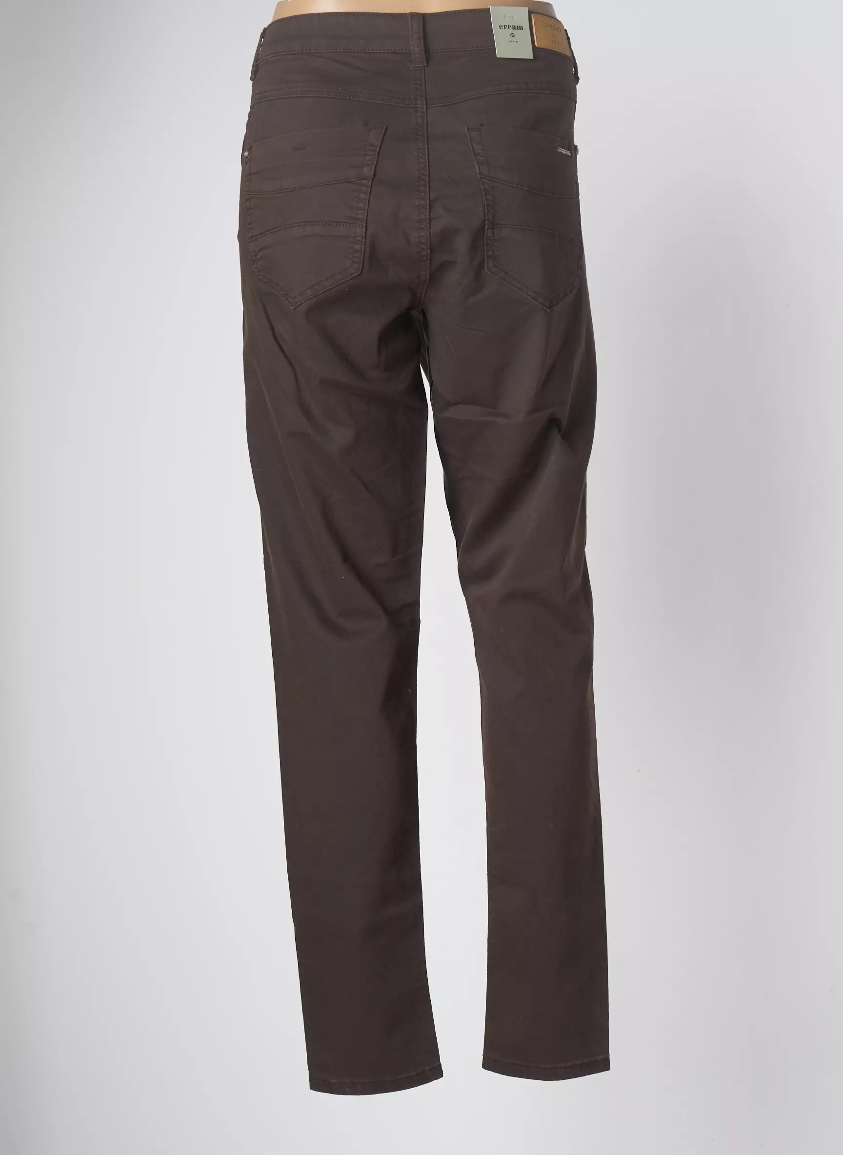 Cream Pantalons Slim Femme couleur marron