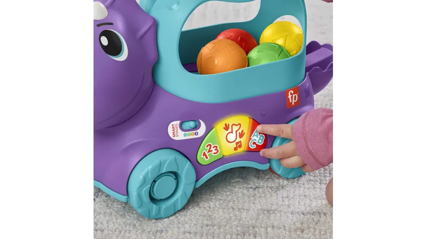 Fisher-Price Bällespaß Nachzieh-Dino, Dinosaurier Motorik-Spielzeug