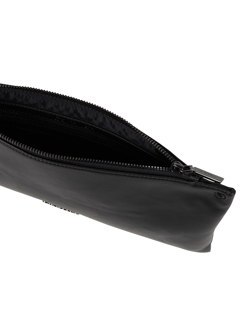 Clutch in Leder-Optik in schwarz