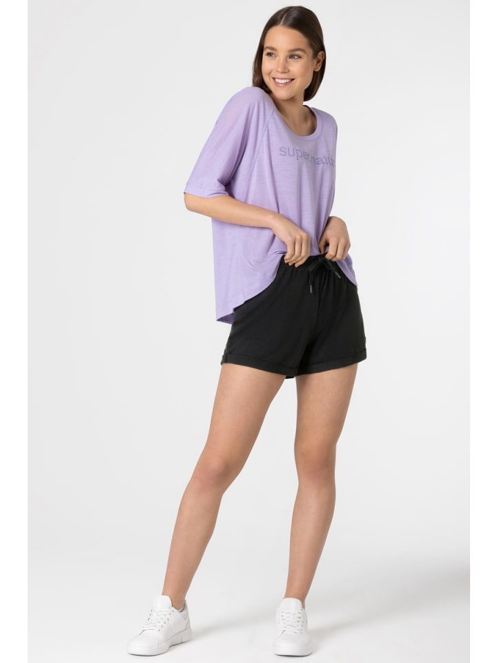 super.natural Merino Shorts W WIDE SHORTS in schwarz günstig kaufen