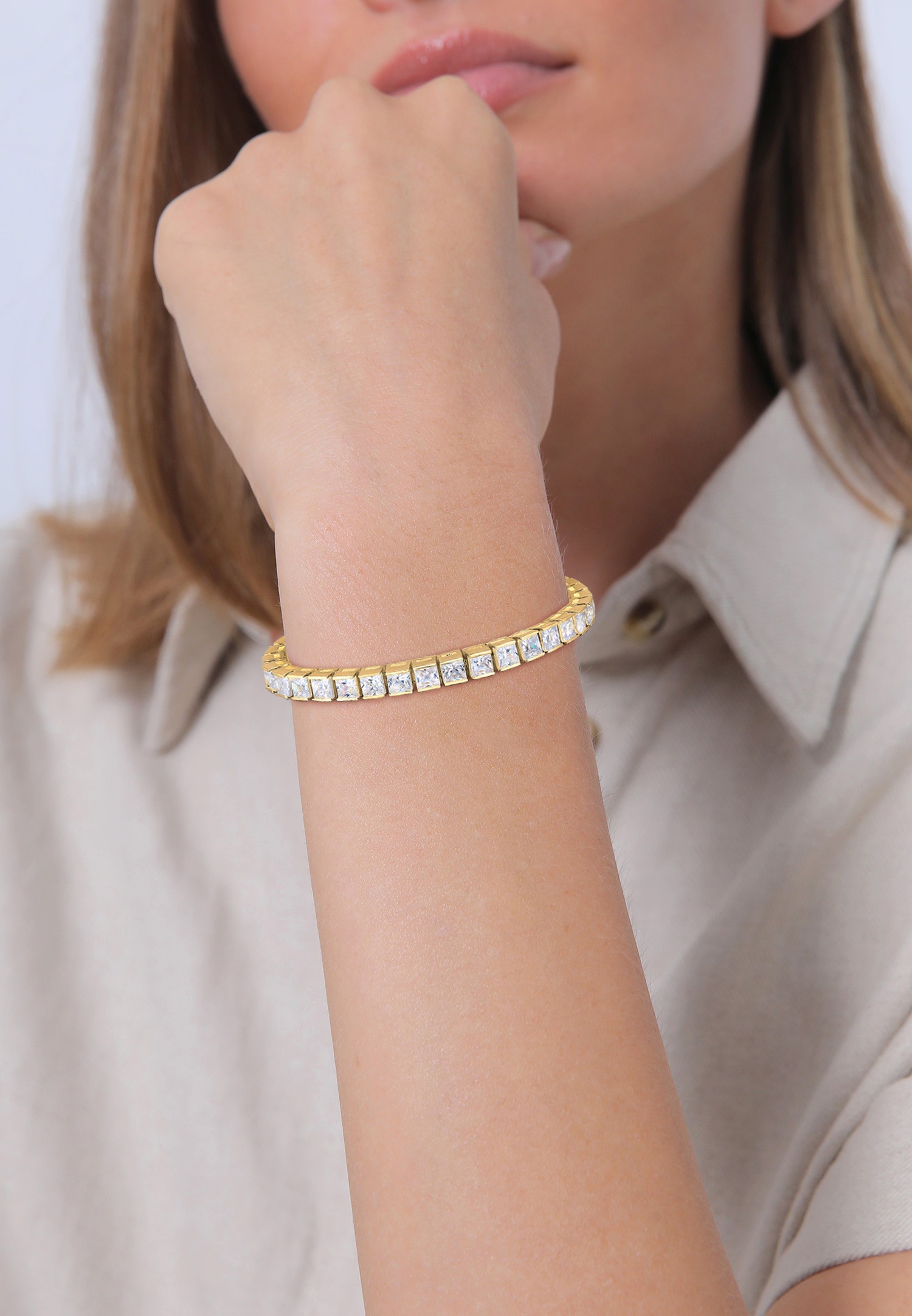 Pulsera clásica Elli PREMIUM de circonita para mujer (plata 925/1000)