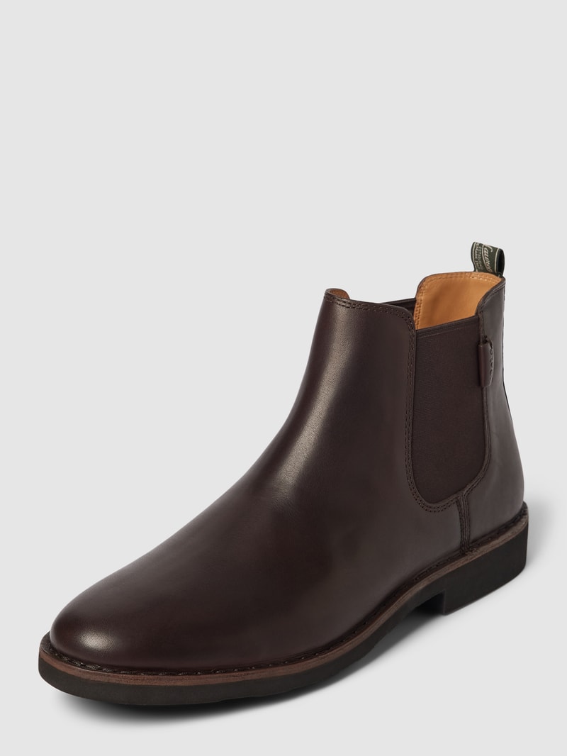 Chelsea Boots aus Leder mit elastischen Einsätzen in dunkelbraun