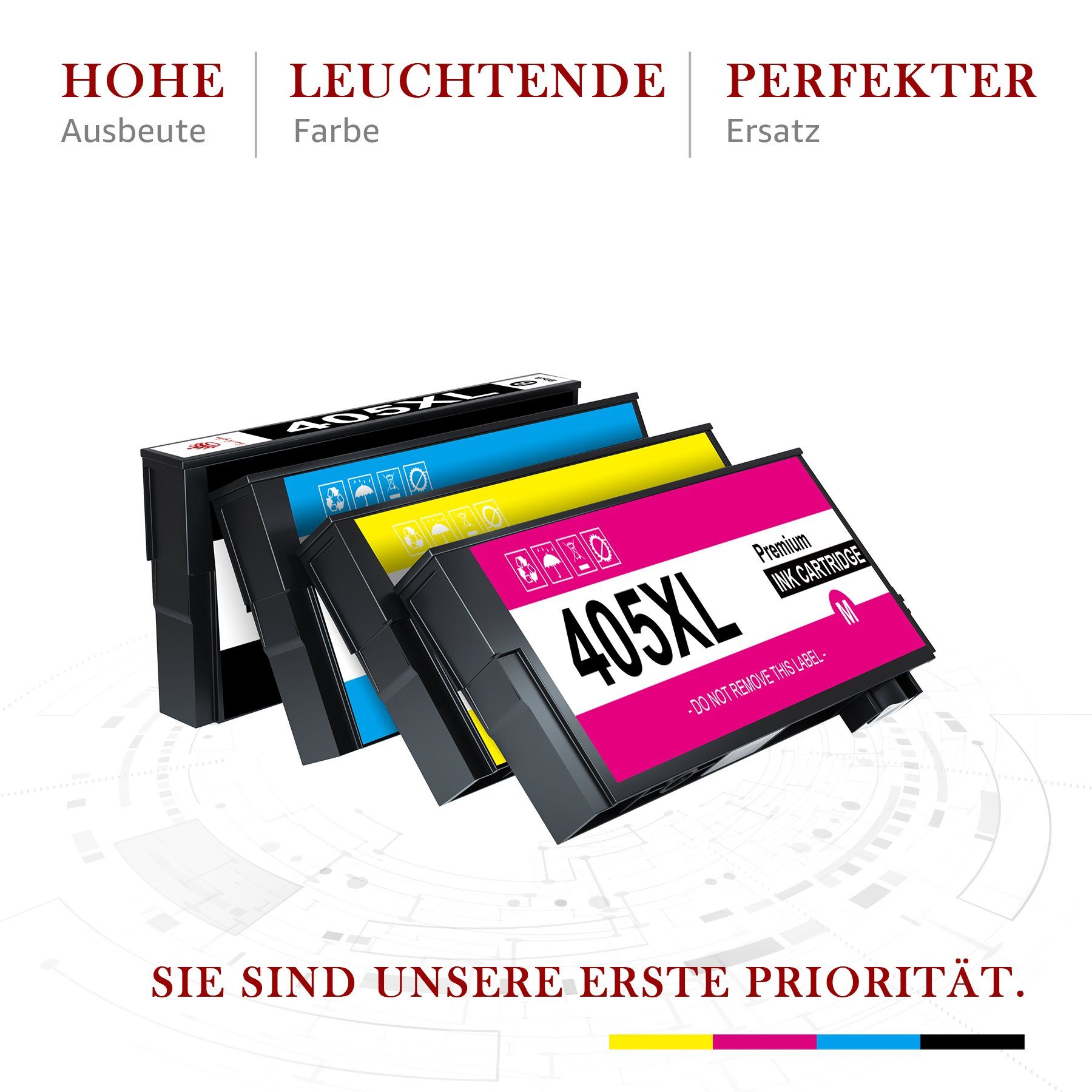 Toner Kingdom für EPSON 405 XL 405XL Pro WF-4830 4825 3820 Tintenpatrone (4-tlg)