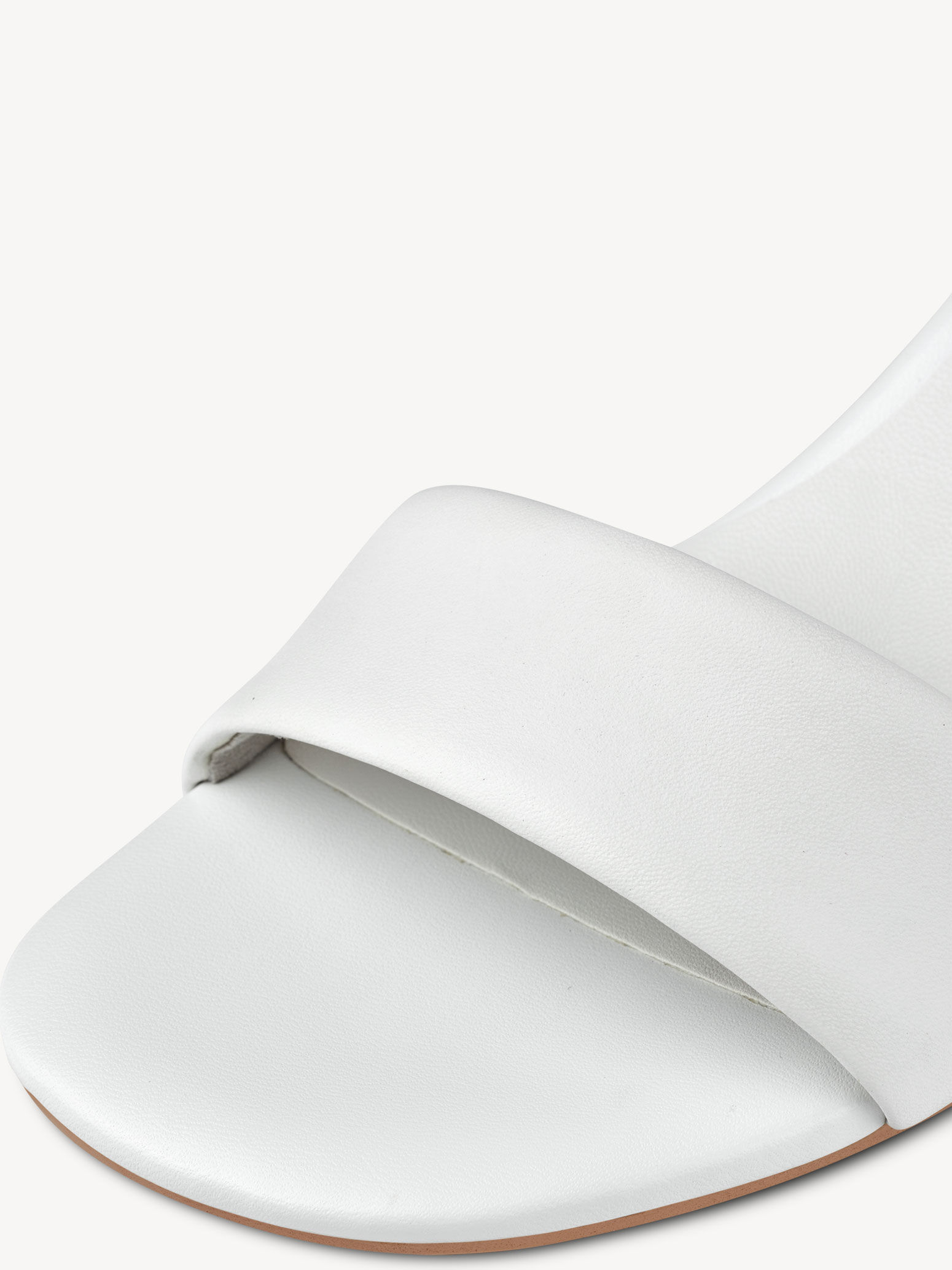 Sandale à talon en cuir - blanc