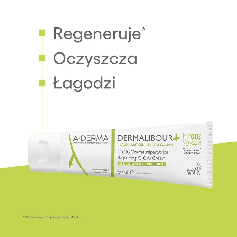 A-Derma Dermalibour+ Cica Regenererende Creme, 50 ml