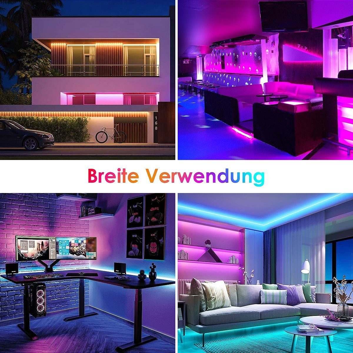 oyajia LED-Streifen 3m LED Streifen mit WIFI Controller, 12V 3A Dimmbarer Neon LED Strip, IP65 Wasserdichte Dimmbare DIY Flexibler Silikon RGB Lichtstreifen