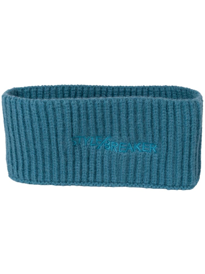 styleBREAKER Strick Stirnband mit Logo in Blau günstig kaufen onesize