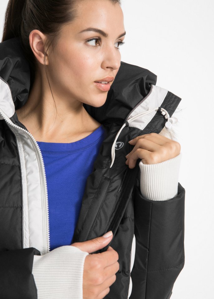 Outdoor-Kurzmantel mit Fellimitat