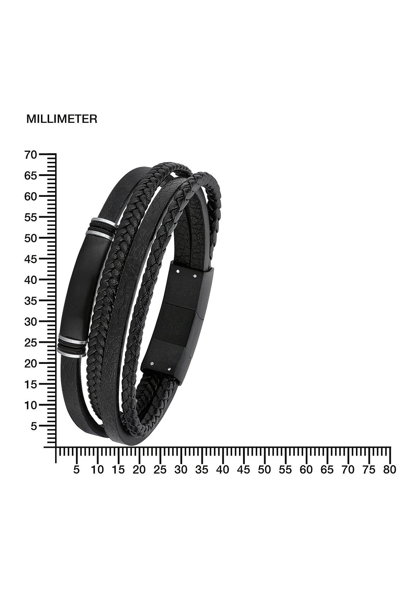 Armband aus Leder und Edelstahl  272.708.6412.0922-99B1