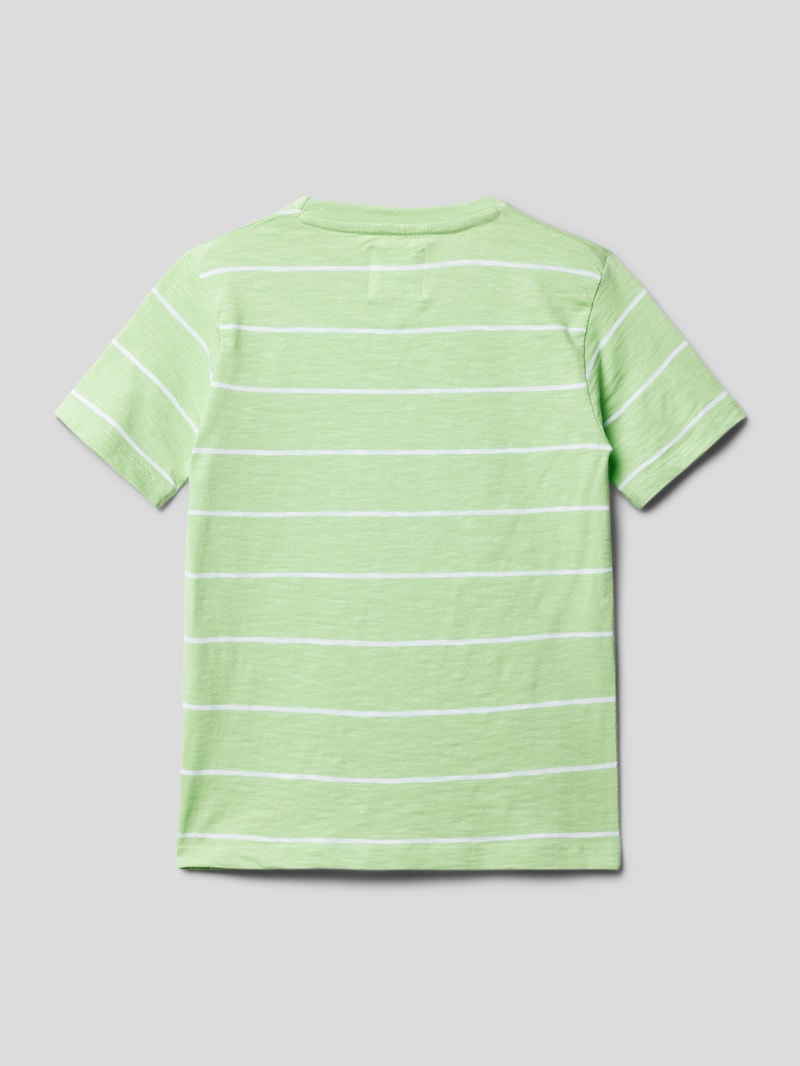 T-Shirt mit Streifenmuster in hellgrün