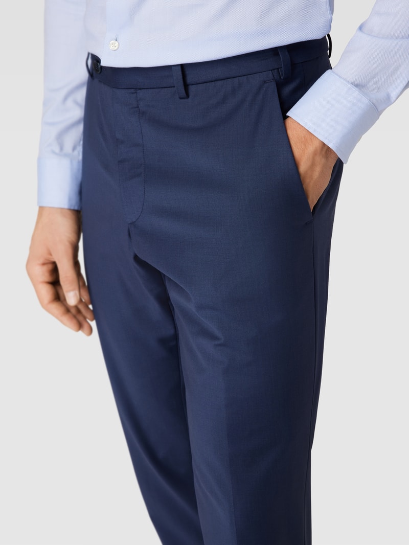 Stoffhose mit Bügelfalten Modell 'Franco' in marineblau