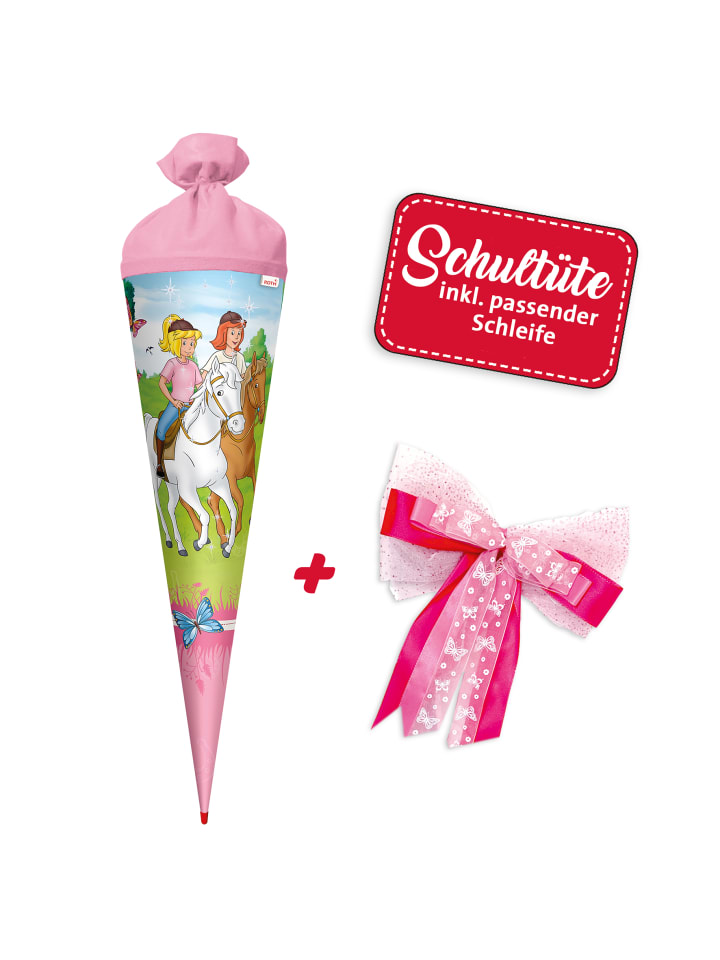 ROTH Set Schultüte Bibi & Tina 70 cm, Glitter,  LED Schleife in Bunt günstig kaufen onesize