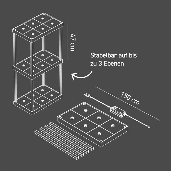 6-fache Ladestation für LED-Akku-Tischleuchte Dalia
