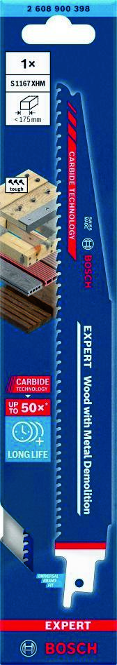 Bosch Blue Accessories 2608900398 Expert “Wood with Metal Demolition” S 1167 XHM virzuļzāģa asmens 1 gab.