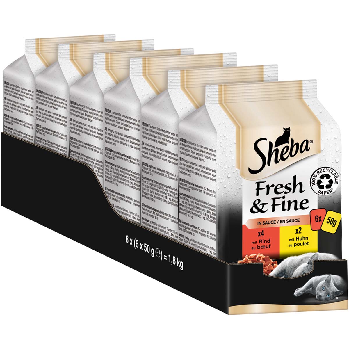 Sheba Fresh & Fine in Sauce mit Rind & Huhn kaufen