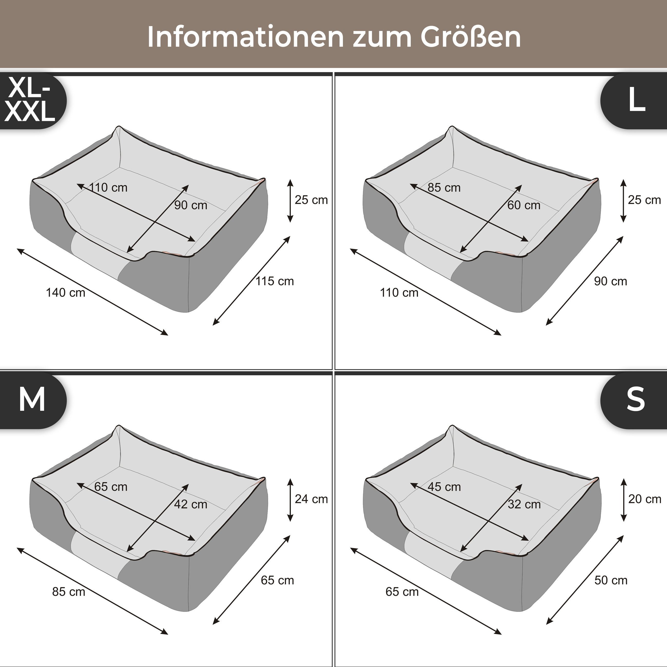 Bjird Tierbett Hundebett aus 600D Oxford Gewebe 