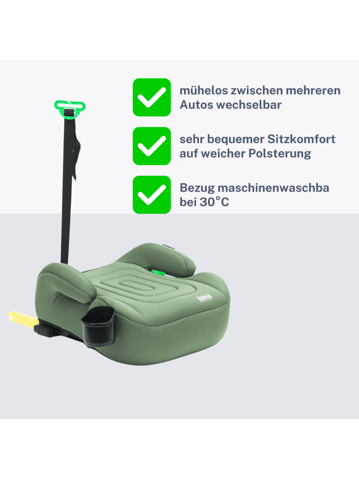 fillikid Sitzerhöhung mit verlängerbarer Isofix i-size Exklusiv in Grün günstig kaufen onesize