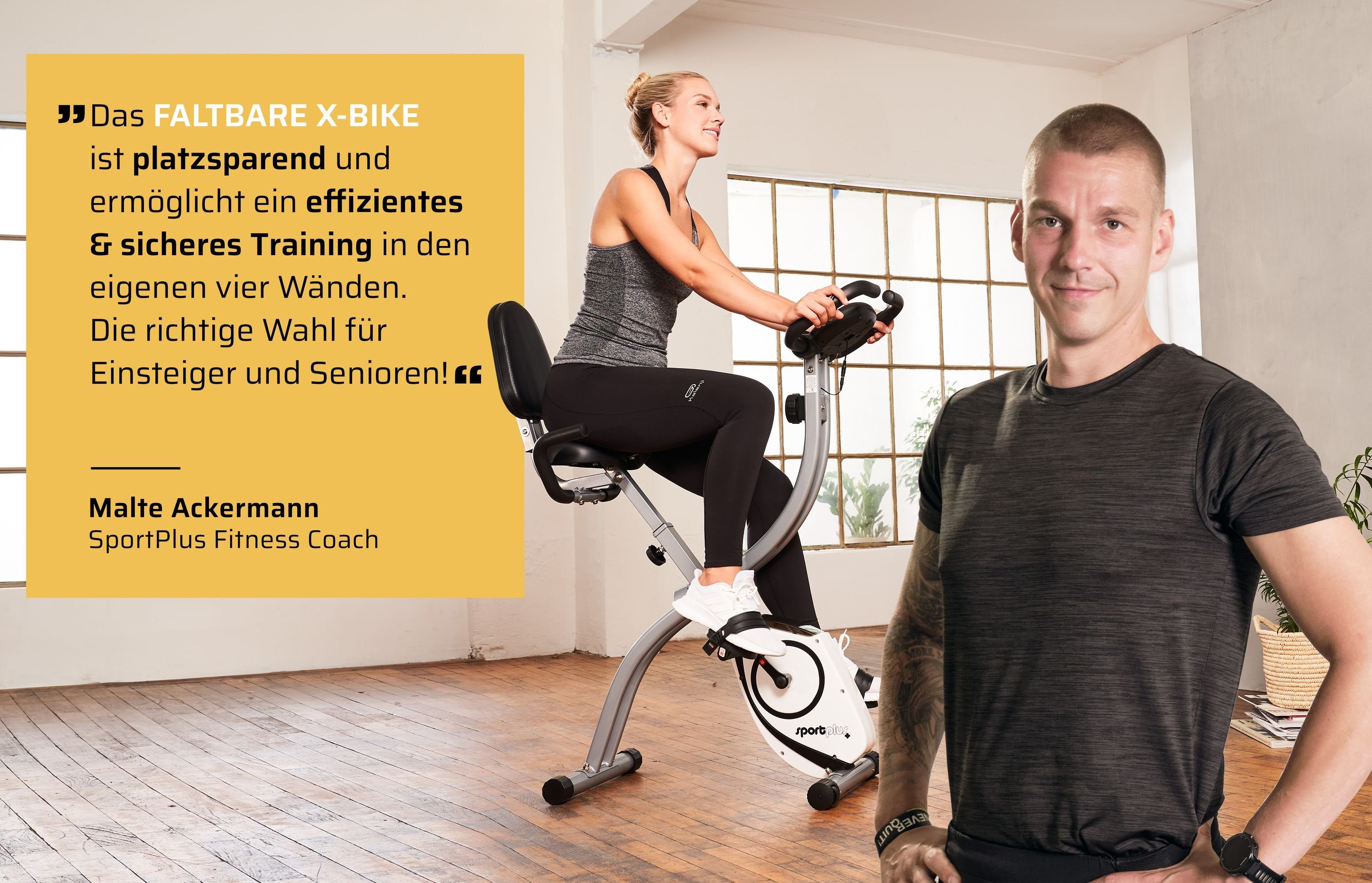 SportPlus Heimtrainer SP-HT-1003, Heimtrainer, klappbar für zuhause, Rückenlehne, SP-HT-1003
