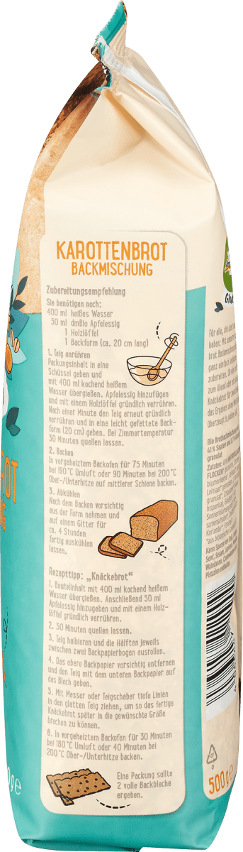 Backmischung Karottenbrot, glutenfrei, 500 g