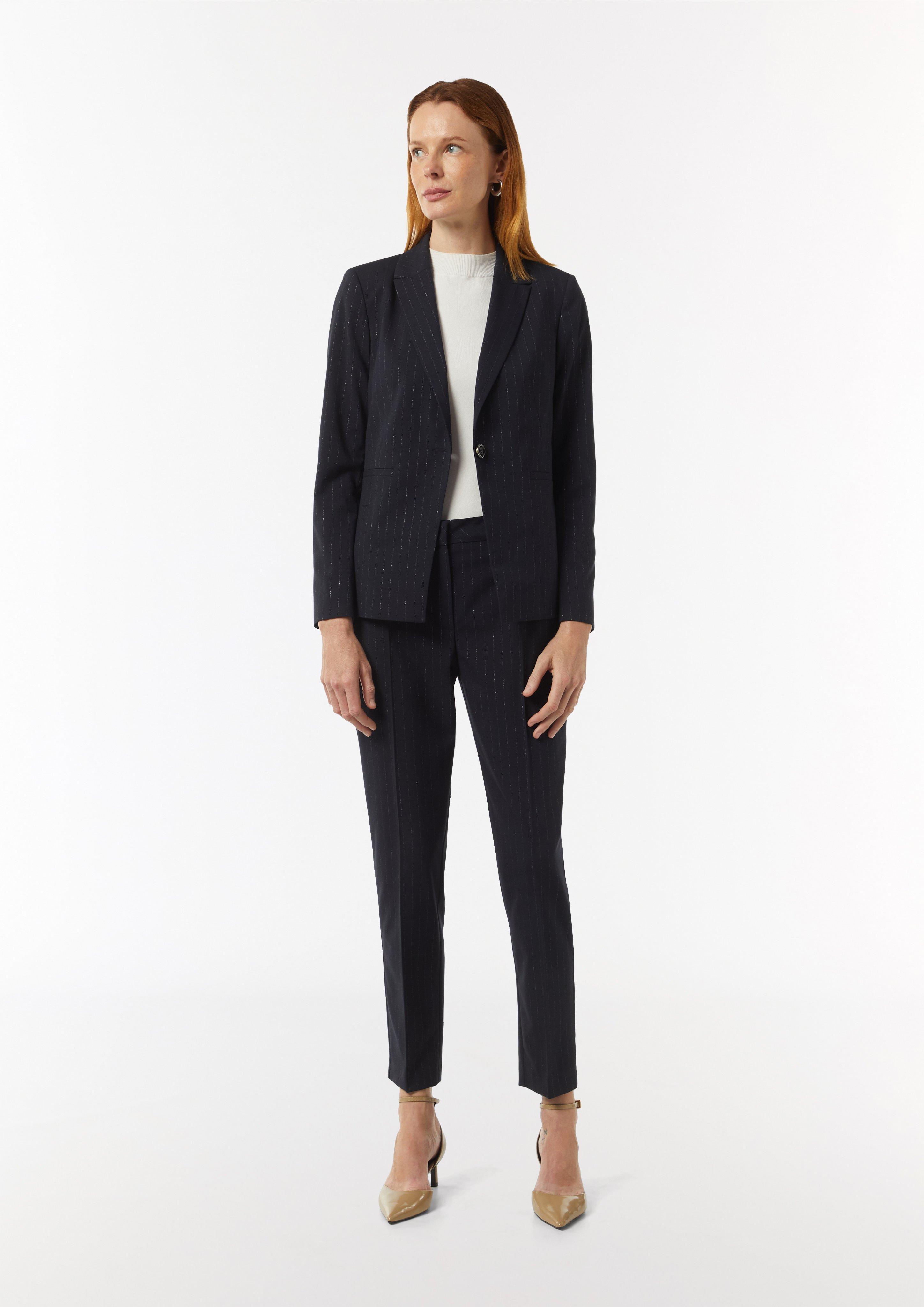 Elegante Hose mit feinen Nadelstreifen - navy