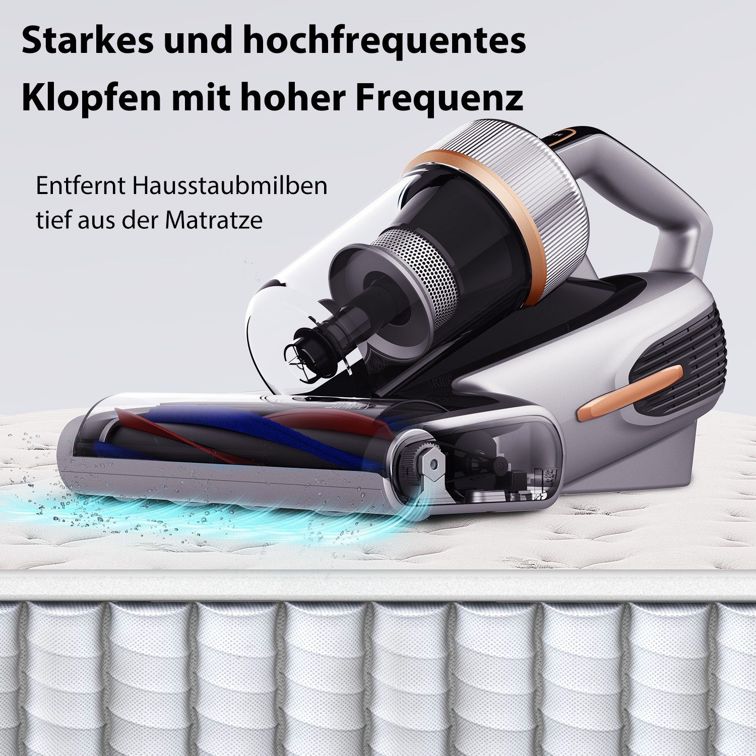 Jimmy Matratzenreinigungsgerät BX7 Pro Milbenstaubsauger Handstaubsauger, 700,00 W, mit Beutel, UV-C Licht, Hausstaubmilbensensor, Ultraschallfunktion
