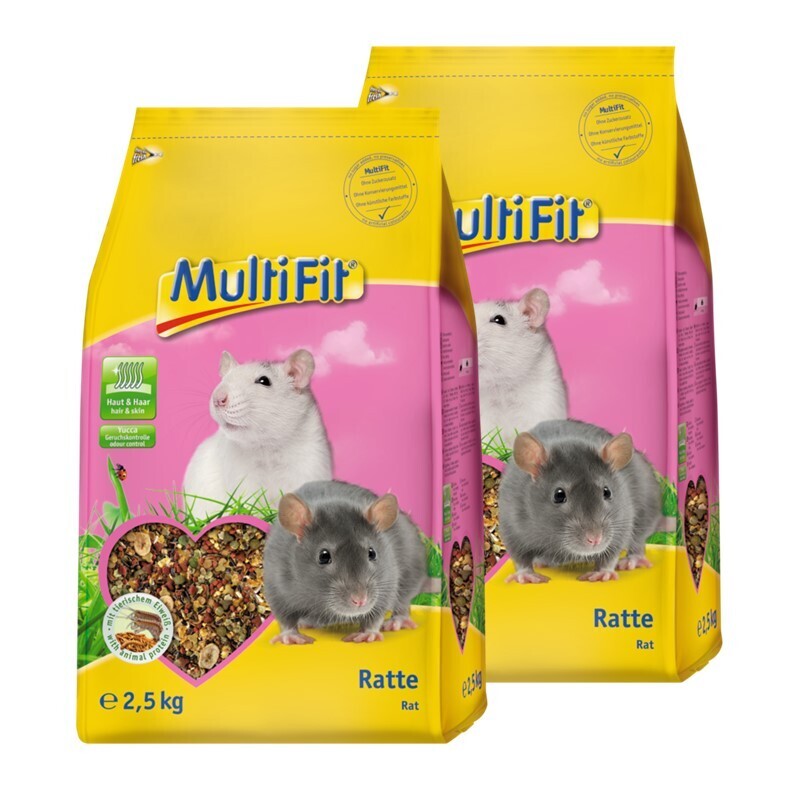 MultiFit Hauptfutter MultiFit Nagerfutter für Ratten 2x2,5 kg