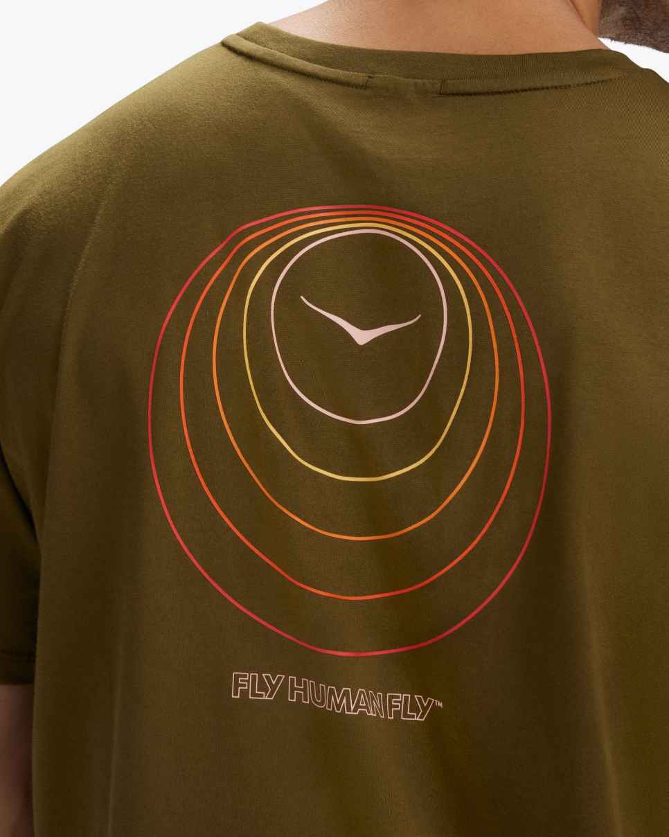 Grafisk SS T-skjorte Dark Olive