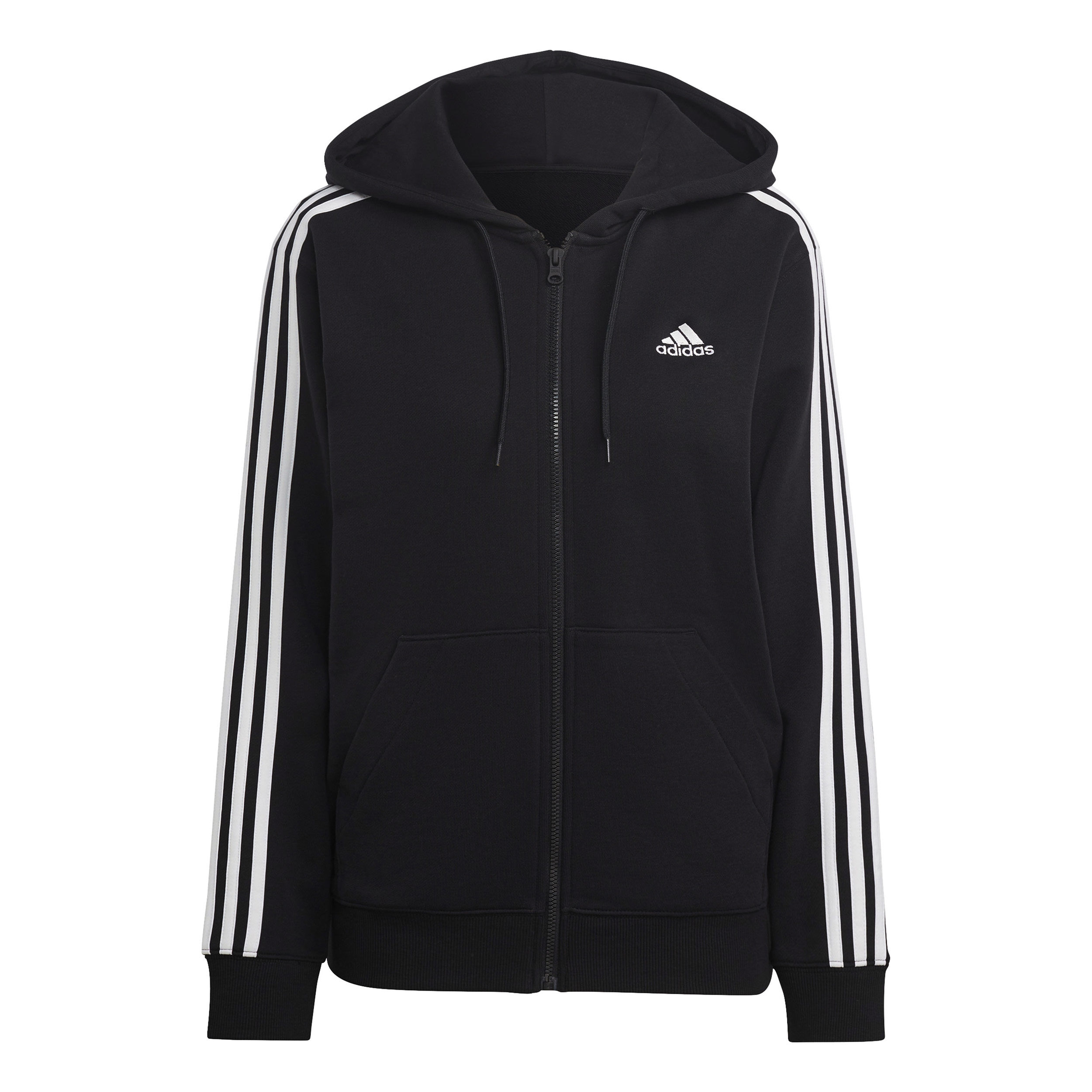 3 Stripes French Terry Sweatjacke Damen - Schwarz, Weiß