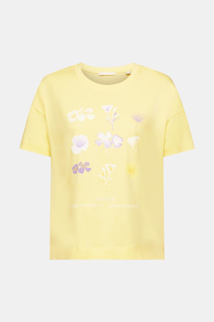 T-Shirt mit floralem Print auf der Brust