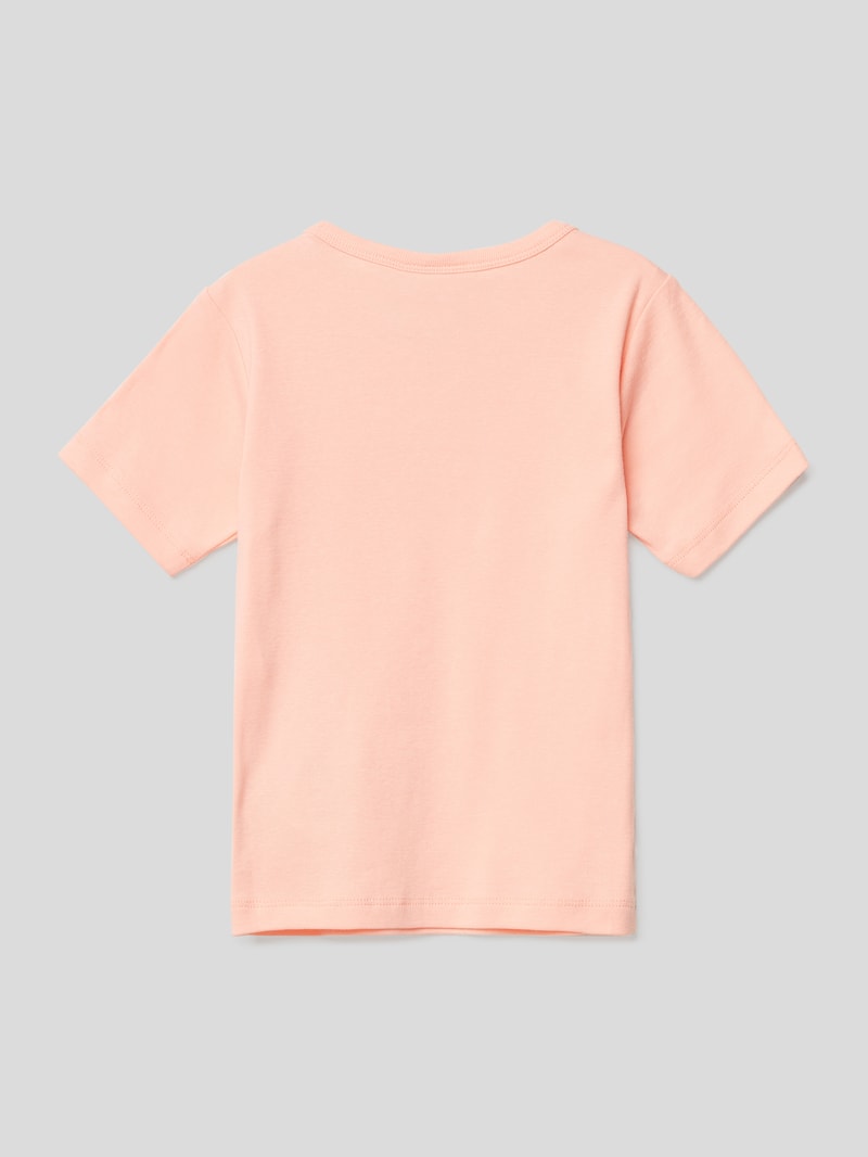 T-Shirt mit minimalistischem Label-Schriftzug in apricot